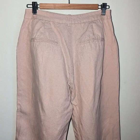 FRANK & OAK Big Cuff Linen Light Peach Trouser Pants Size 6 - Picture 4 of 13